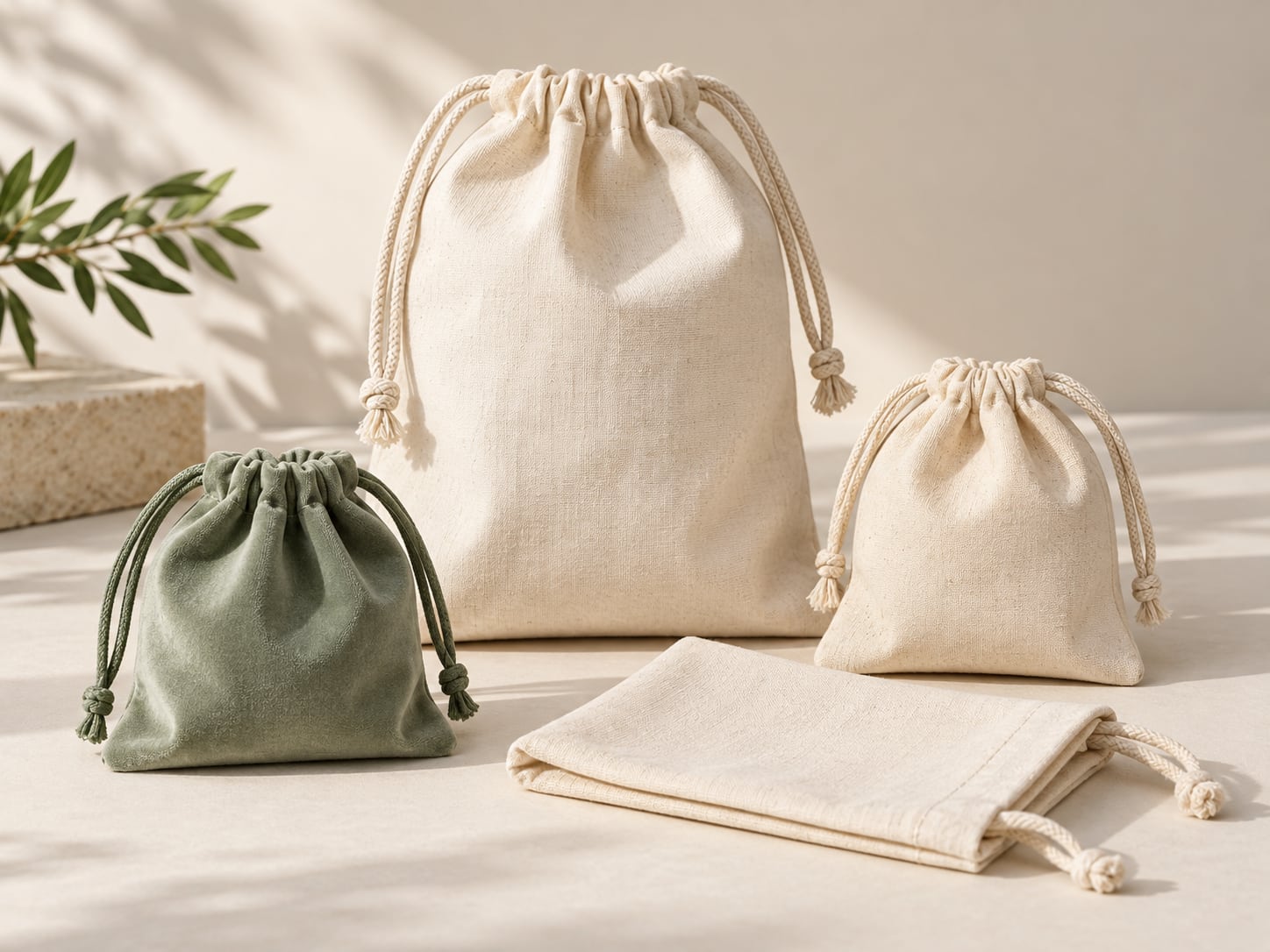 Custom Logo Pouches & Drawstring Bags packaging concept